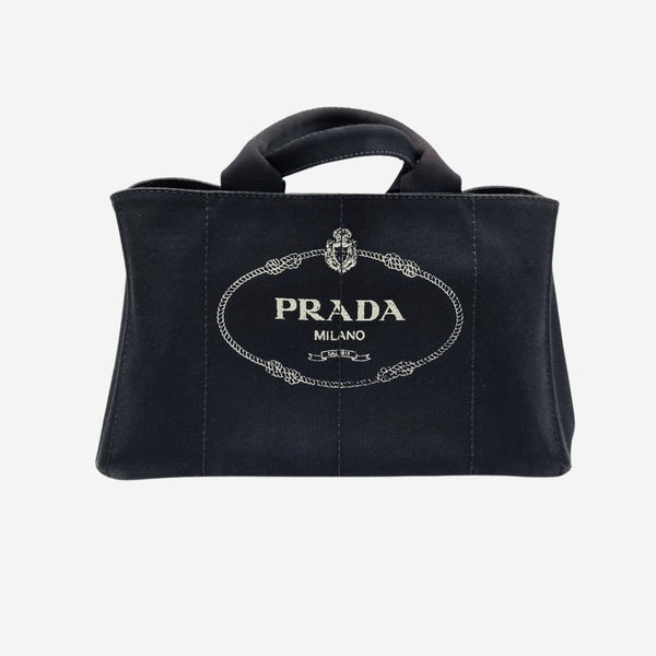 SORT CANAPA TOTE LARGE taske fra brand: PRADA - We Do Vintage