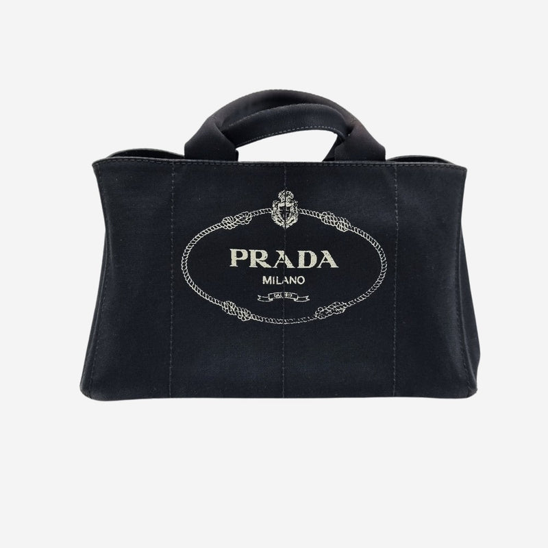SORT CANAPA TOTE LARGE taske fra brand: PRADA - We Do Vintage