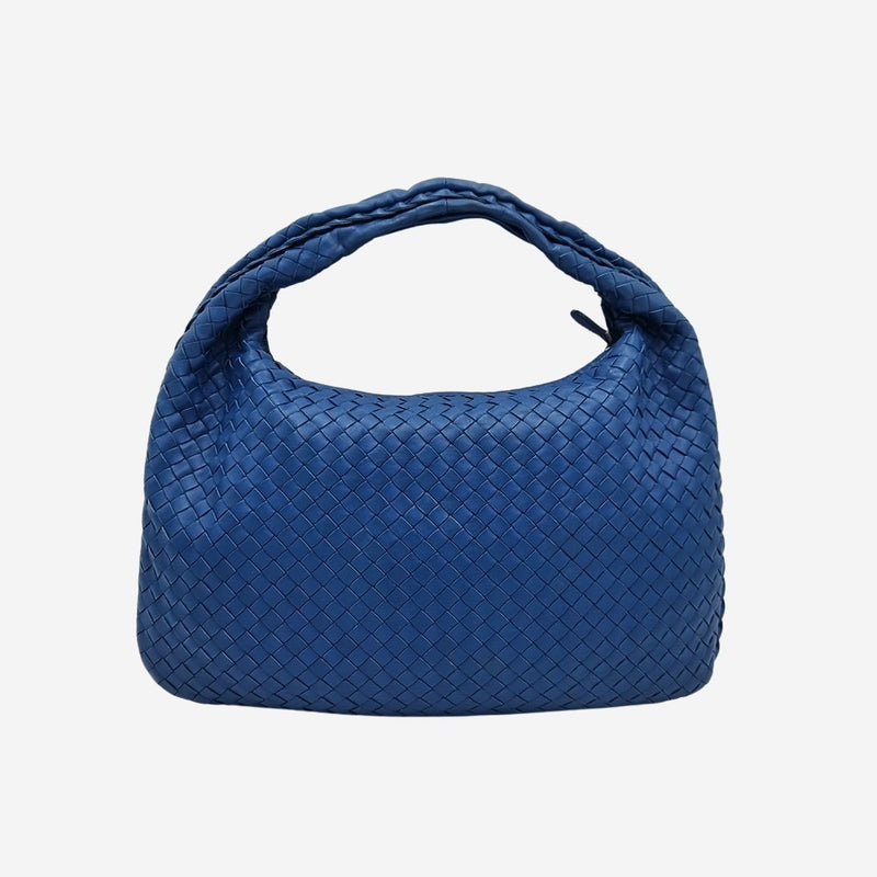 MEDIUM BLÅ CLASSIC VENETA HOBO taske fra brand: BOTTEGA VENETA - We Do Vintage