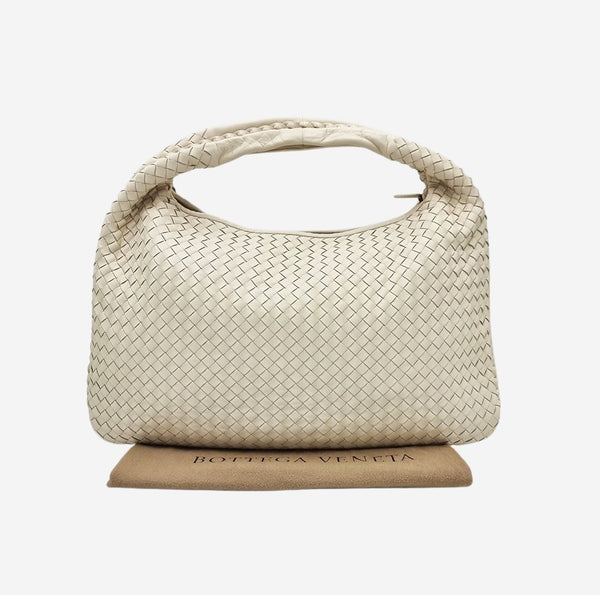 LARGE RÅHVID CLASSIC VENETA HOBO taske fra brand: BOTTEGA VENETA - We Do Vintage