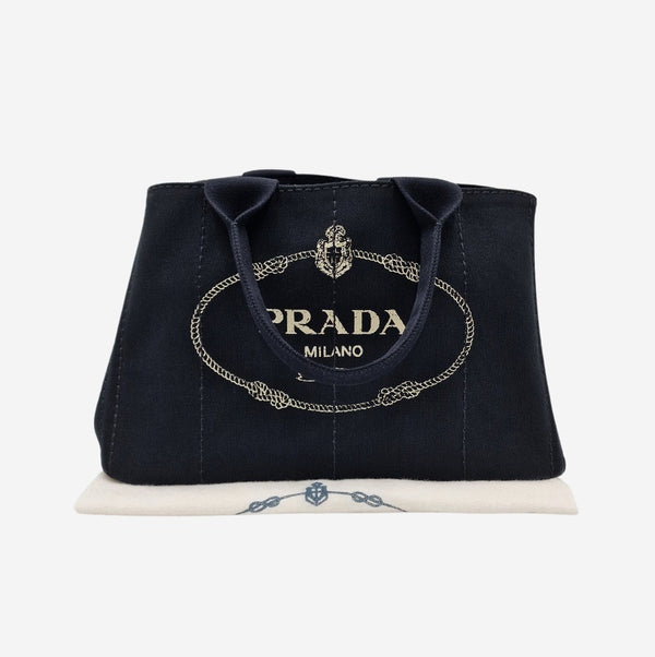 SORT CANAPA TOTE MEDIUM taske fra brand: PRADA - We Do Vintage