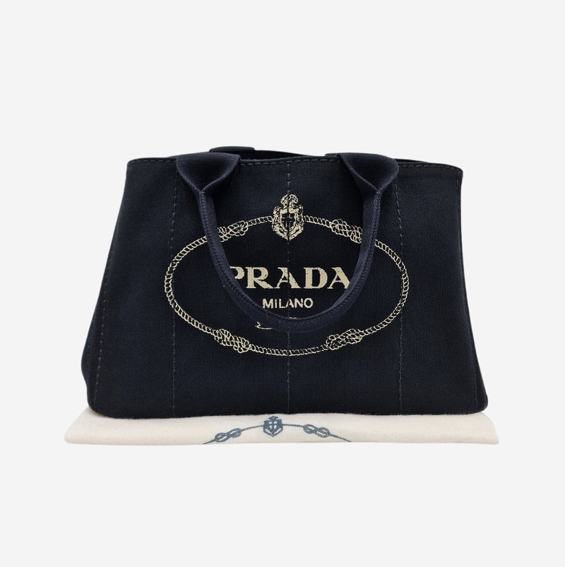 SORT CANAPA TOTE MEDIUM taske fra brand: PRADA - We Do Vintage