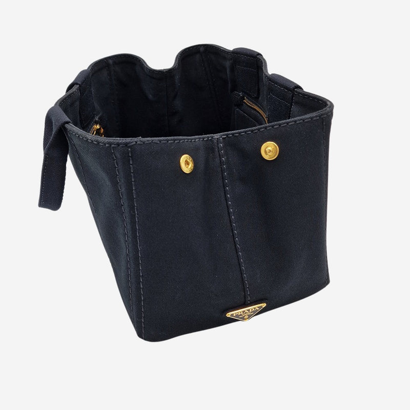 SORT CANAPA TOTE MEDIUM taske fra brand: PRADA - We Do Vintage