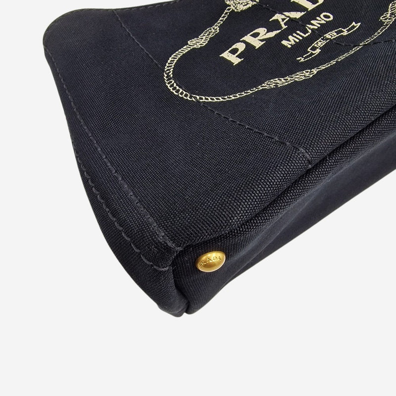 SORT CANAPA TOTE MEDIUM taske fra brand: PRADA - We Do Vintage