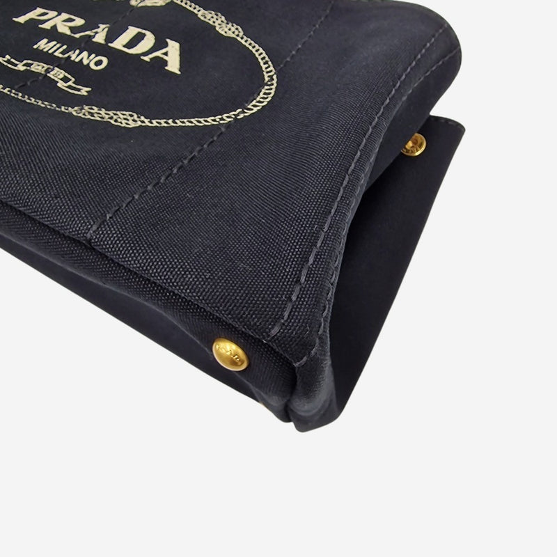 SORT CANAPA TOTE MEDIUM taske fra brand: PRADA - We Do Vintage