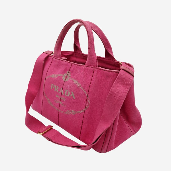 PINK CANAPA TOTE MEDIUM taske fra brand: PRADA - We Do Vintage
