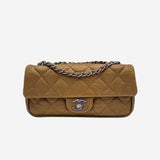 Dark gold east west flap bag