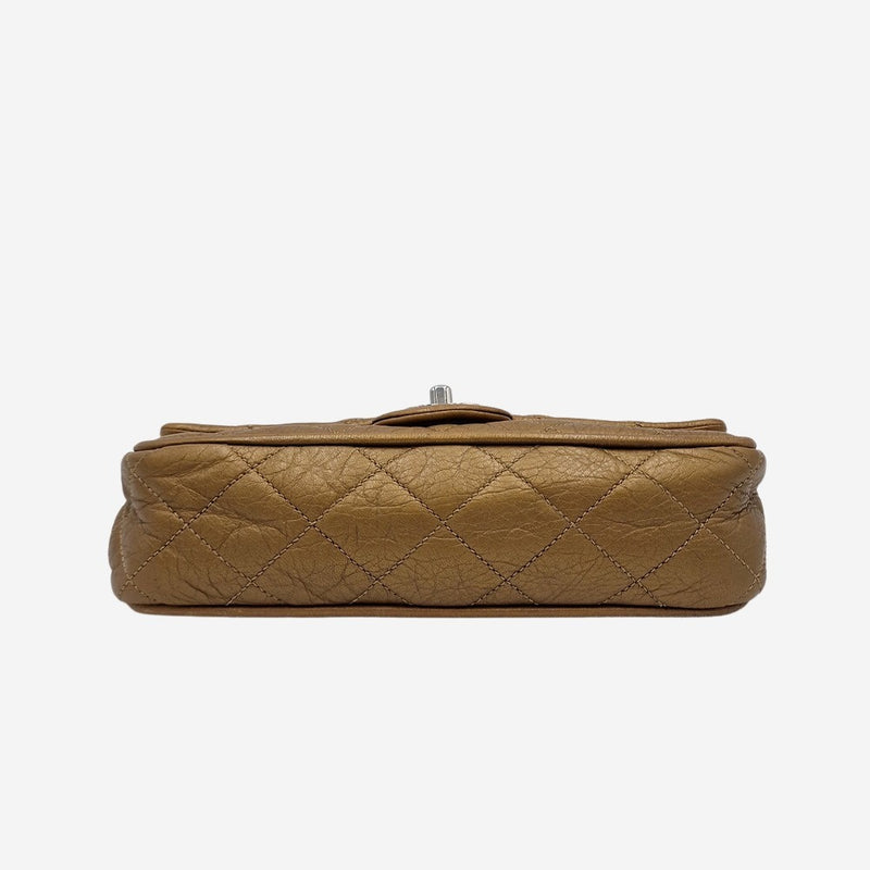 Dark gold east west flap bag