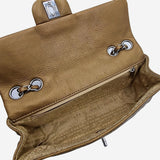Dark gold east west flap bag