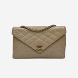 BEIGE VINTAGE KUVERT FLAP BAG
