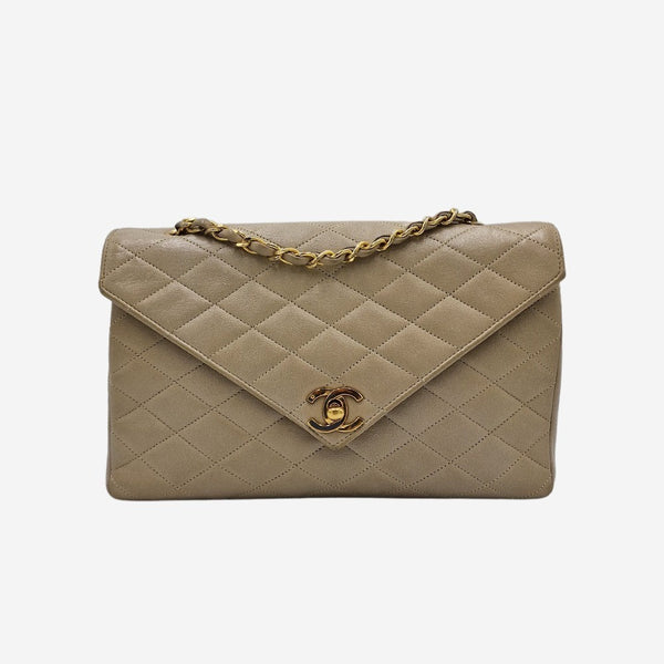 BEIGE VINTAGE KUVERT FLAP BAG