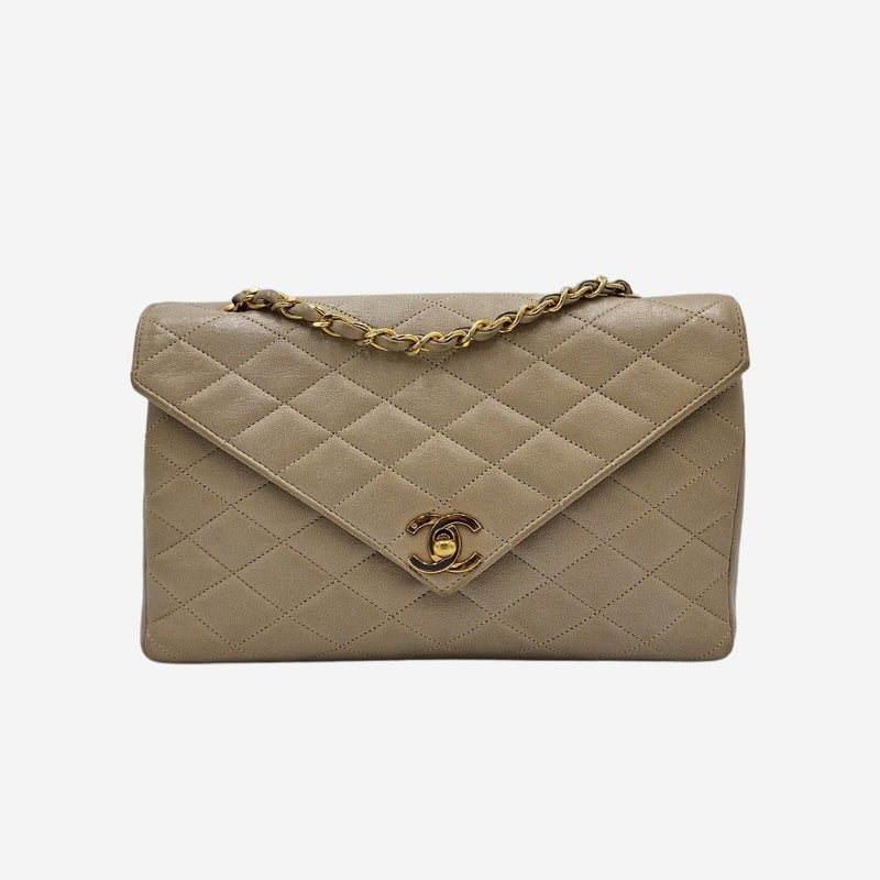 BEIGE VINTAGE KUVERT FLAP BAG