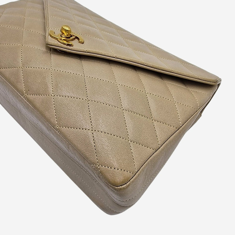BEIGE VINTAGE KUVERT FLAP BAG