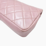 Lyserød medium iridescent lambskin single flap