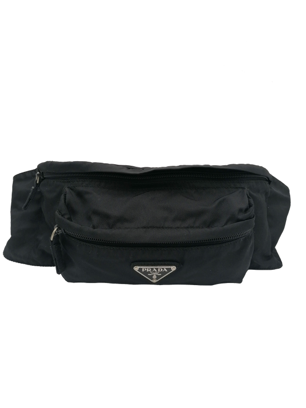 Sort Nylon bæltetaske taske fra brand: PRADA - We Do Vintage