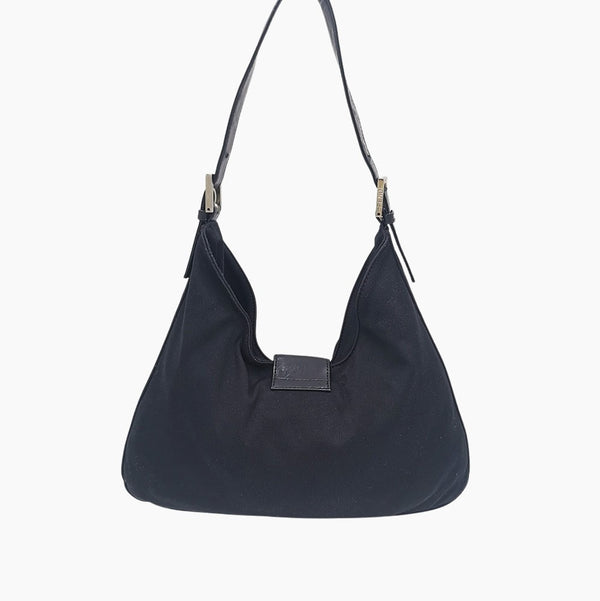 Sort canvas mamma baguette taske fra brand: FENDI - We Do Vintage