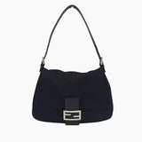Sort canvas mamma baguette taske fra brand: FENDI - We Do Vintage