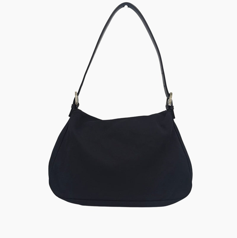 Sort canvas mamma baguette taske fra brand: FENDI - We Do Vintage