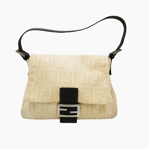 BEIGE ZUCCA MAMMA BAGUETTE taske fra brand: FENDI - We Do Vintage