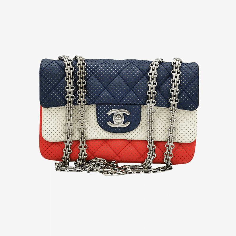 Limited edition french flag classic double flap bag taske fra brand: CHANEL - We Do Vintage