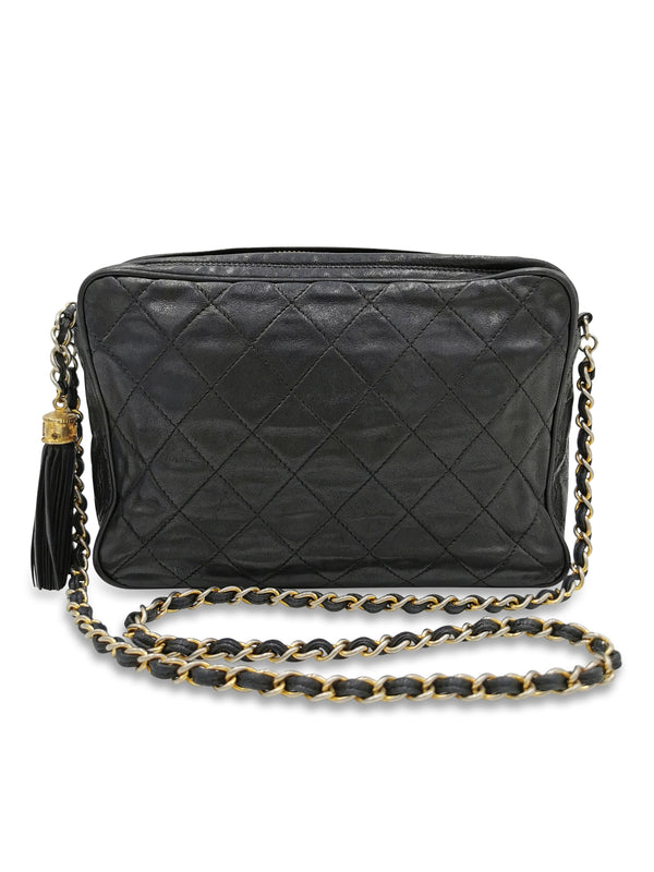 Sort Quilted Camera bag taske fra brand: CHANEL - We Do Vintage