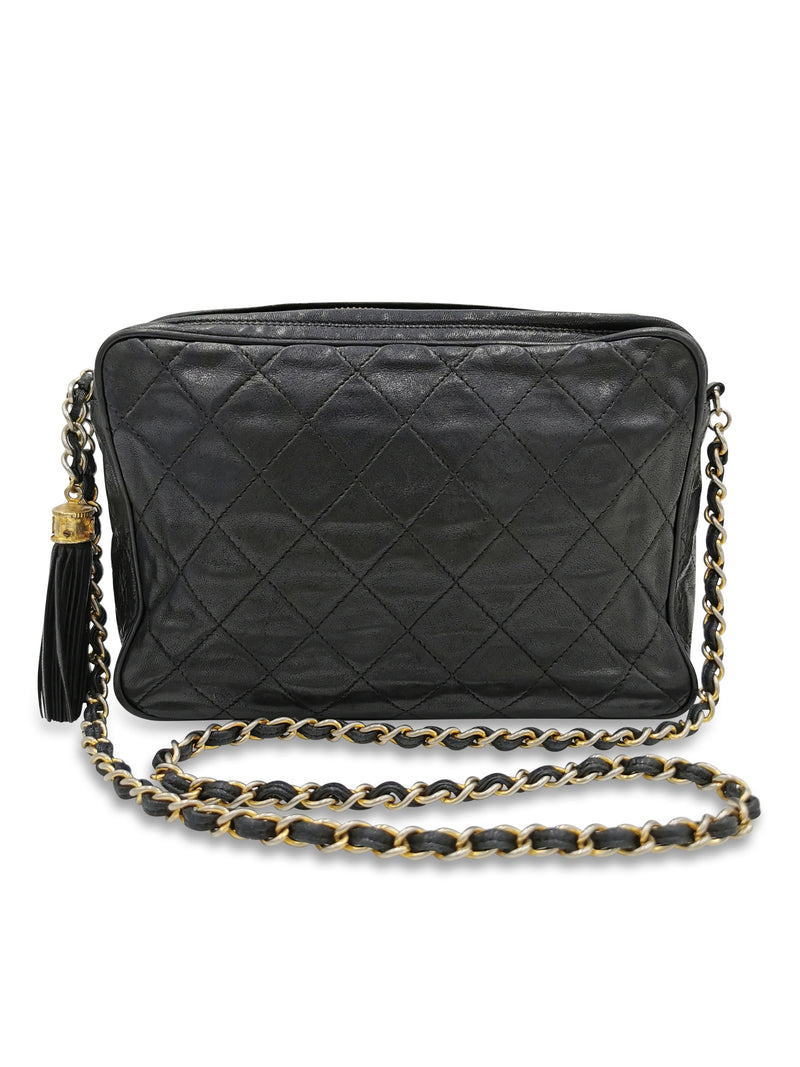 Sort Quilted Camera bag taske fra brand: CHANEL - We Do Vintage