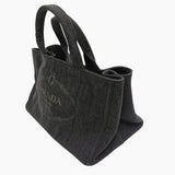 Sort denim Canapa Tote medium taske fra brand: PRADA - We Do Vintage