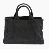 Sort denim Canapa Tote medium taske fra brand: PRADA - We Do Vintage