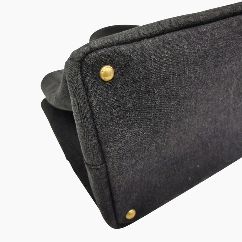 Sort denim Canapa Tote medium taske fra brand: PRADA - We Do Vintage