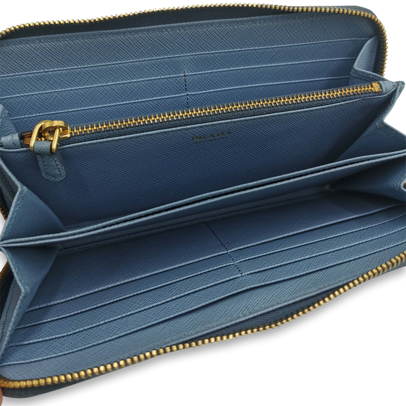 Blå Large Zipper Wallet taske fra brand: PRADA - We Do Vintage
