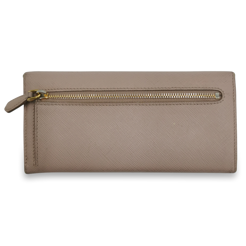 Beige Saffiano Bow Wallet taske fra brand: PRADA - We Do Vintage