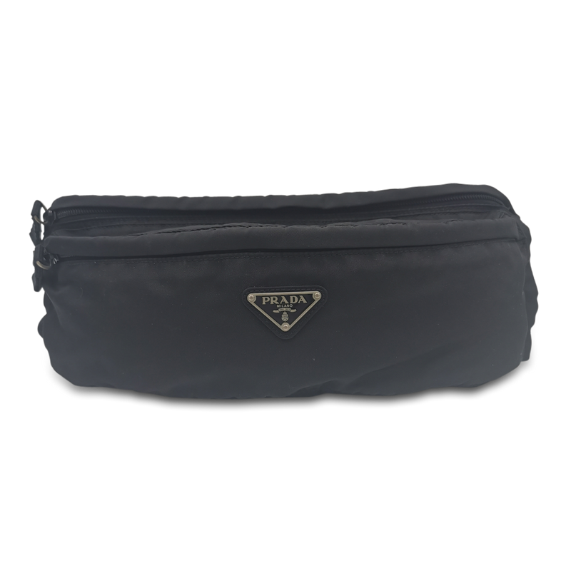 Sort Nylon bæltetaske taske fra brand: PRADA - We Do Vintage