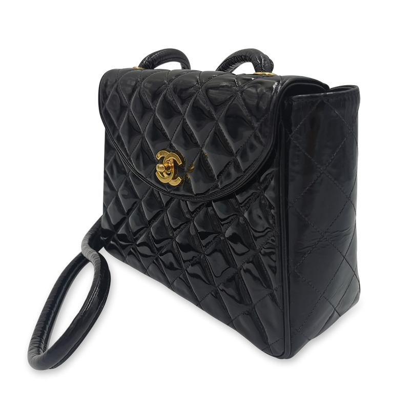 Sort Patent flap bag taske fra brand: CHANEL - We Do Vintage