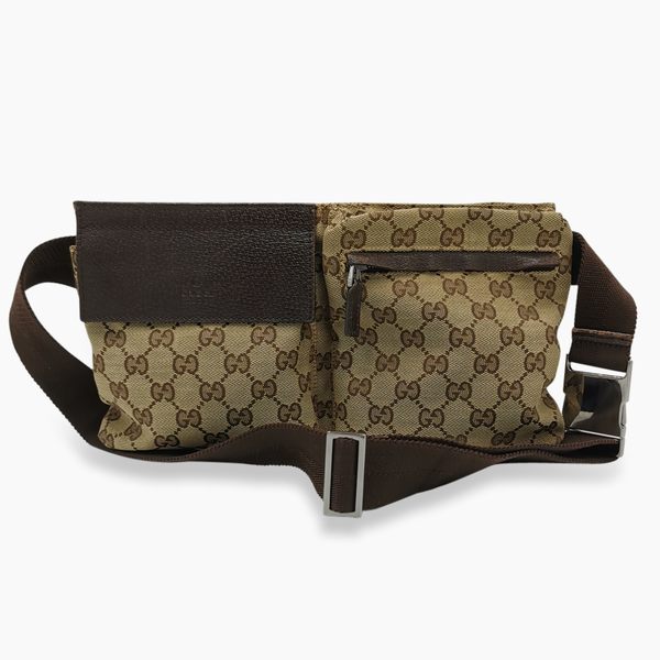 Diamant canvas bælte/crossbodytaske taske fra brand: GUCCI - We Do Vintage