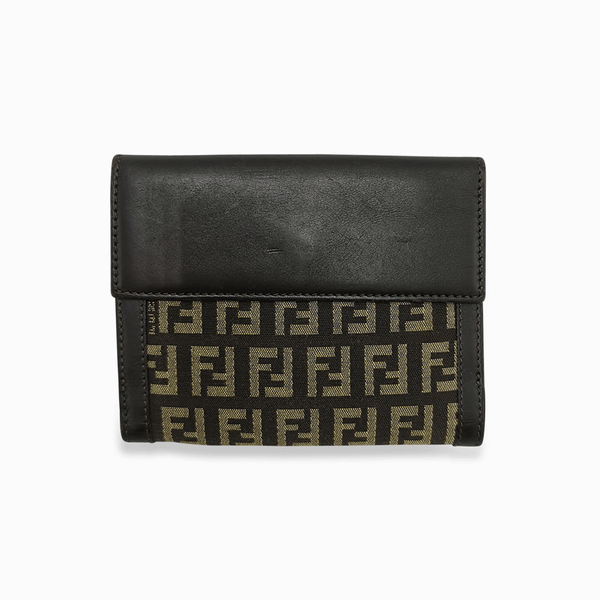 Brun zucca nylon wallet taske fra brand: FENDI - We Do Vintage