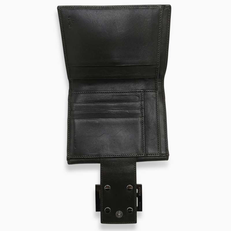 Brun zucca nylon wallet taske fra brand: FENDI - We Do Vintage
