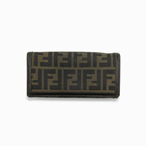 Brun zucca long wallet taske fra brand: FENDI - We Do Vintage