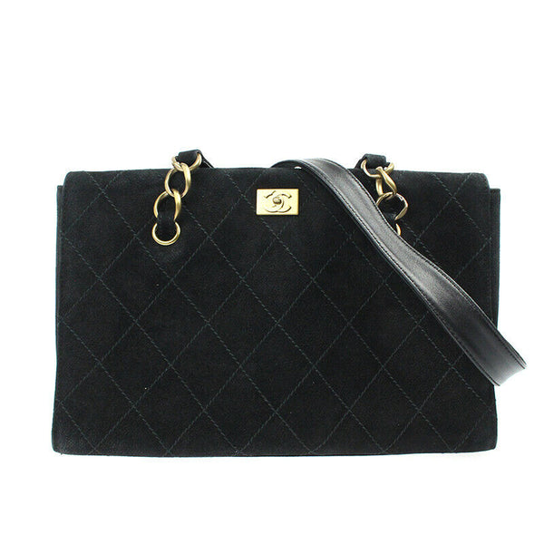 Sort Suede Caviar Tote taske fra brand: CHANEL - We Do Vintage