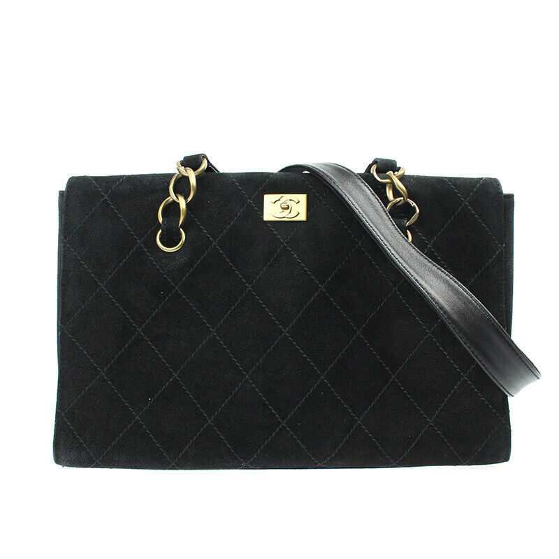 Sort Suede Caviar Tote taske fra brand: CHANEL - We Do Vintage